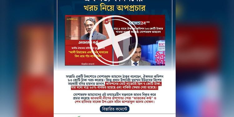 ঐকমত্য কমিশনের খরচ নিয়ে বিভ্রান্তি ছড়ানোর অপচেষ্টা শনাক্ত করেছে বাংলাফ্যাক্ট