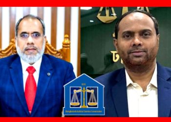 জুডিশিয়াল সার্ভিস অ্যাসোসিয়েশনের সভাপতি আলী হোসাইন, মহাসচিব মোস্তাফিজুর