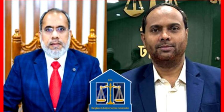 জুডিশিয়াল সার্ভিস অ্যাসোসিয়েশনের সভাপতি আলী হোসাইন, মহাসচিব মোস্তাফিজুর