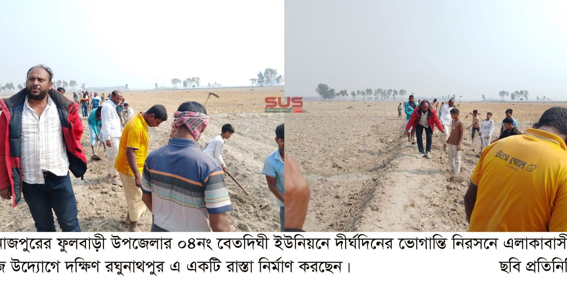 বেতদিঘী ইউনিয়নে নিজ উদ্যেগে রাস্তা  নির্মাণ