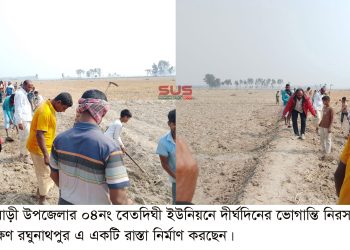 বেতদিঘী ইউনিয়নে নিজ উদ্যেগে রাস্তা  নির্মাণ