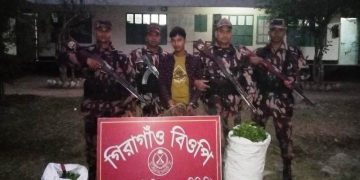 ভারতীয় কাঁচা চা পাতা চোরাই পথে নিয়ে আসার সময় আটোয়ারীতে বিজিবি’র হাতে  আটক-১
