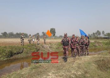 আটোয়ারী সীমান্তে বিজিবি – বিএসএফ  এর মধ্যে সৌজন্য সাক্ষাৎ