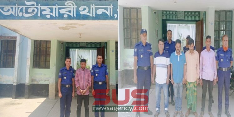 আটোয়ারীতে পুলিশের পৃথক অভিযানে এক মাদক  ব্যবসায়ী ও চার জুয়াড়ি আটক