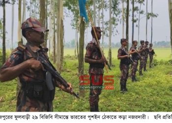 ফুলবাড়ী সীমান্তে ভারতের পুশইন ঠেকাতে বিজিবির কড়া নজরদারী